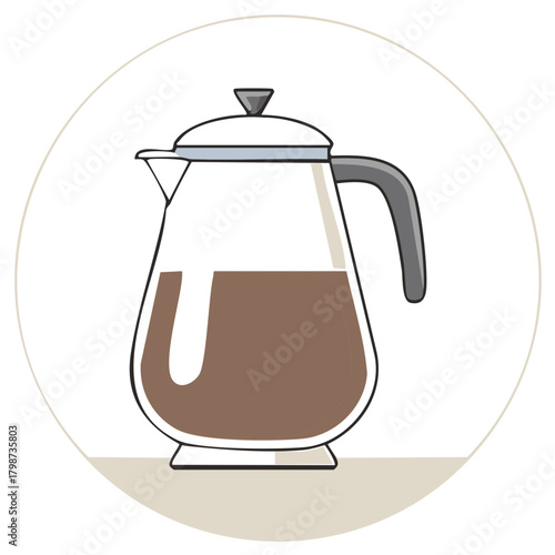 Glass Carafe of Coffee with Minimalist Aesthetic Coffee Making Equipment for Beverage Concepts