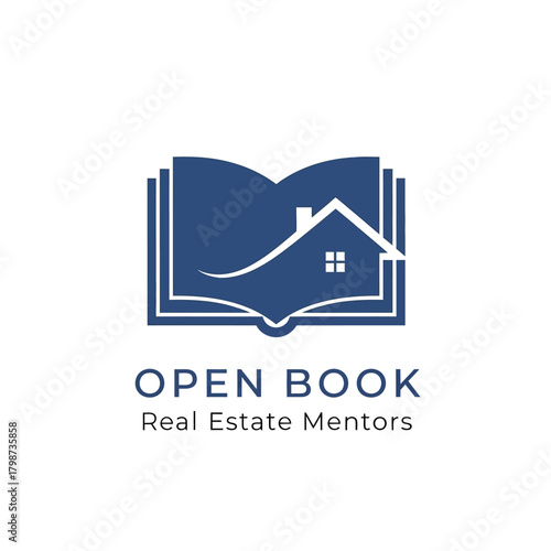 Open Book Real Estate Mentors Logo with House Symbol.