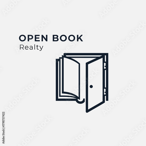 Open Book Realty Logo Depicting Door and Book Symbolism.