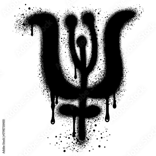 Spray Painted Graffiti flower icon Sprayed isolated with a white background.