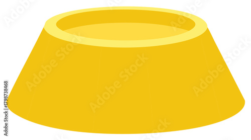 Bright Yellow Cone Shaped Container or Bowl on White