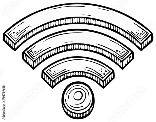Stylized Wireless Signal Illustration Connection Network Symbol Access Point