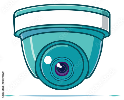 Stylized Dome CCTV Security Camera Vector Illustration for Surveillance and Protection