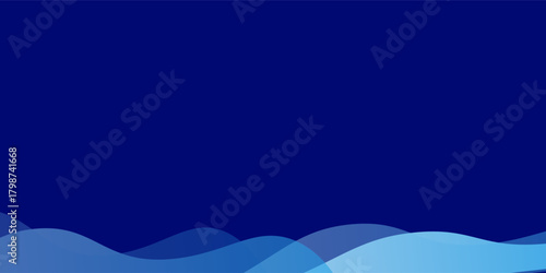 Flowing dark blue curve shape with soft gradient vector abstract background, relaxing and tranquil art, can illustrate health medical or sound of music.