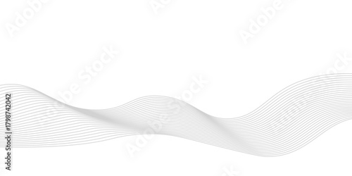 Abstract wave element for design. Digital frequency track equalizer. Stylized line art background. Vector illustration. Wave with lines created using blend tool.