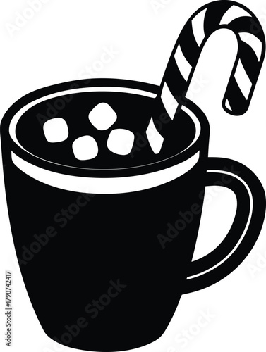 a cozy cup of hot chocolate with marshmallows and.eps