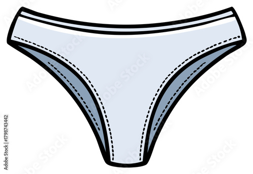 Simple White Bikini Bottom Underwear Line Art Icon