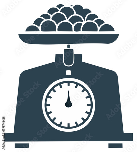Kitchen Scale with Produce - Measuring Weight for Cooking Ingredients Accurately
