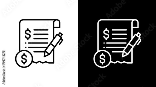 Compensation Settlement  White Icon Set Design