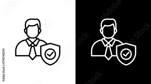 Consumer Protection  White Icon Set Design