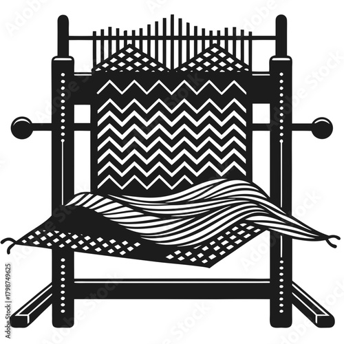 Traditional weaving loom icon representing textile craft and artistry.