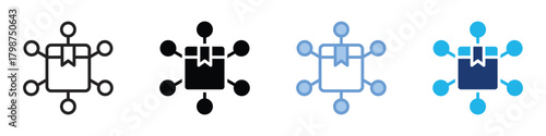 Network icon set multiple style collection