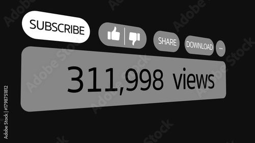 View count video from 0 to 1,000,000 with white letters on a black background
