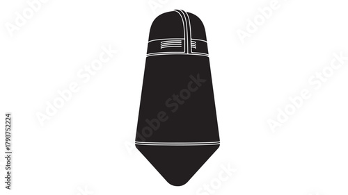 Bold futuristic helmet design with a dark silhouette and crisp white lines invoking a sense of modern protection and science fiction appeal for cutting edge designs