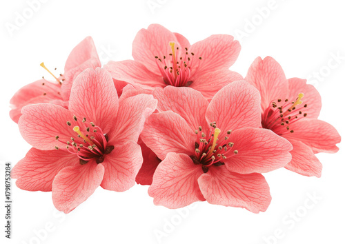 Pink blossoms, close up. Soft petals & detailed stamen