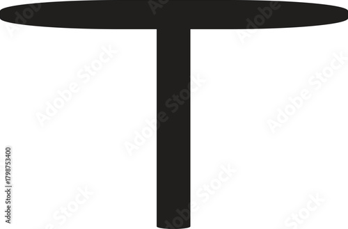 Minimalist 'T' Glyph Silhouette