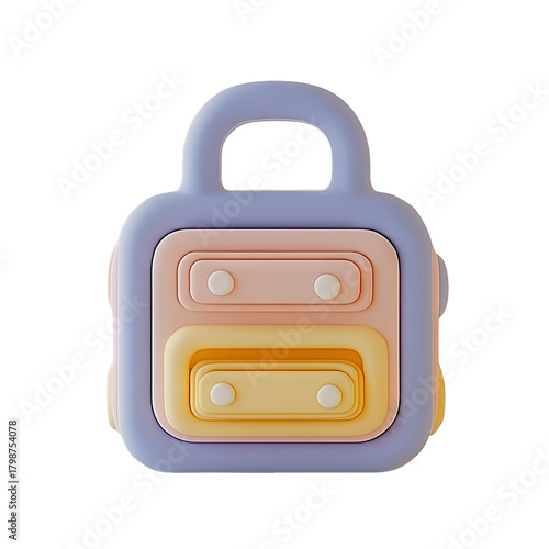 Pastel-colored, stylized dresser with rounded edges