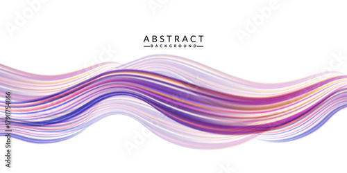 3d Colourful dynamic flow background. Abstract oil fluid rainbow style. Wavy multicolour  swirl design banner