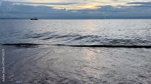 Beautiful Sea and Beach at Sunset
