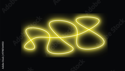 Dynamic Yellow Neon Light Trail on Dark Background