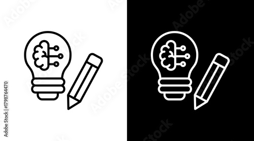 Creative Ai  White Icon Set Design