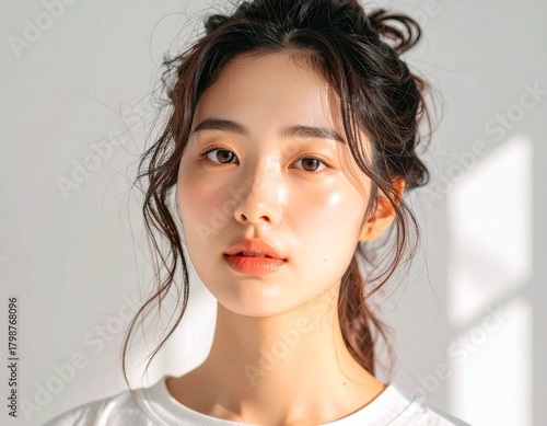清潔感のある美容系の若い女性　A clean, beautiful young woman