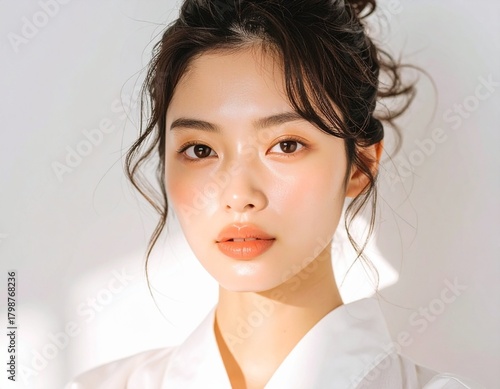 清潔感のある美容系の若い女性　A clean, beautiful young woman