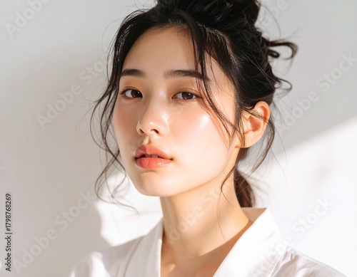 清潔感のある美容系の若い女性　A clean, beautiful young woman