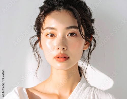 清潔感のある美容系の若い女性　A clean, beautiful young woman