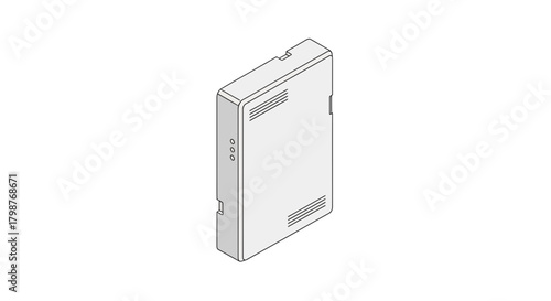 Modern Network Box Unit Illustration, Scalable Design for Technology Diagrams and Schematics, Perfect for IT and Telecom Visuals, Clean Isometric Style