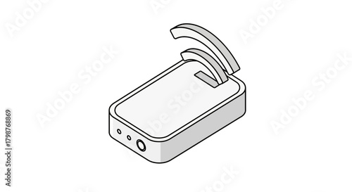 Stay Connected with this Sleek Wireless Device, Sharing Signals Seamlessly, Ideal for Modern Tech and Connectivity Solutions, Isometric Design