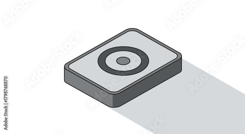 Modern Isometric Music Player Icon Design, Clean Media Style, Perfect for App Interfaces and Technology Concepts, Scalable Vector Graphic