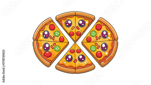 Pizza Slice Vector Illustration – Cartoon Fast Food Icon