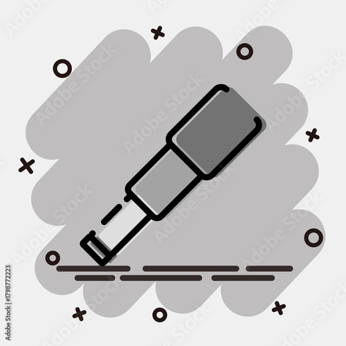 Icon binoculars. Pirates theme elements. Icon in comic style.