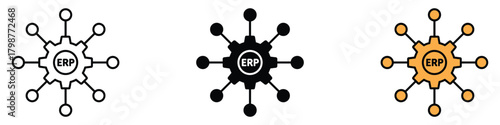 ERP System icon vector. efficient workflow and data management symbol. vector illustration.