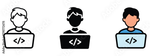 Programmer icon vector. coding and development expertise symbol. vector illustration.