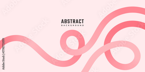 Pink abstract gradient lines shapes. 3D Waves Pattern on pink Background. Swirl breast cancer Ribbon. Dynamic Fluid lines illustration