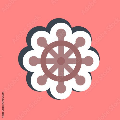 Sticker ship wheel. Pirates theme elements.