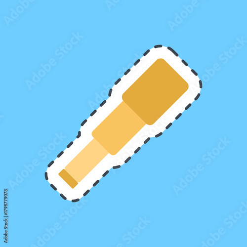 Cutting line sticker binoculars. Pirates theme elements.