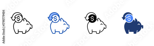 Cash Back icon set multiple style collection