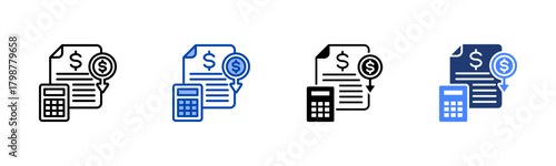 Budget icon set multiple style collection