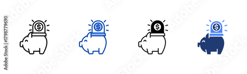 Emergency Fund icon set multiple style collection