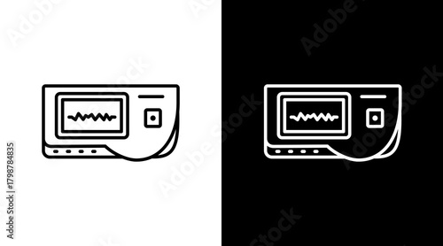 Ekg Monitor White Icon Set Design