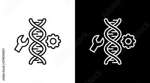 Dna Repair White Icon Set Design
