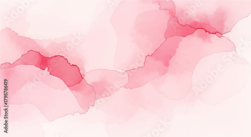 Abstract watercolor painting with shades of pink and red, creating a soft and flowing texture.