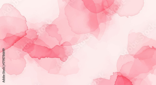 Abstract watercolor painting with pink and white hues.