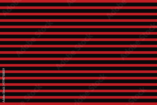 Red and black horizontal stripes pattern simple parallel lines design ideal for backgrounds and modern graphic projects EPS vector