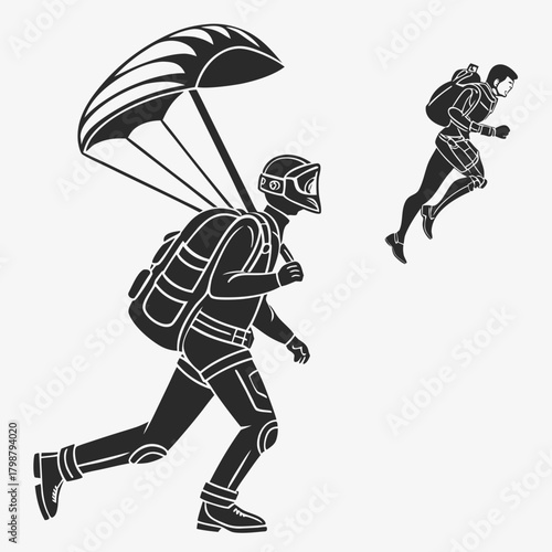 vector illustration of a skydiver
