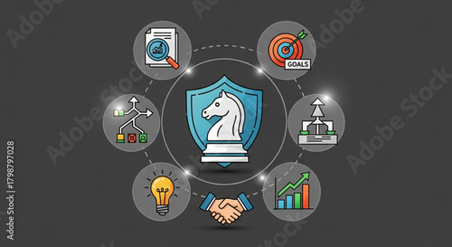 Business Strategy, Decision Tree, and Innovation Illustration in Vector Style