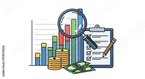 Business Analytics and Budget Planning Vector Concept